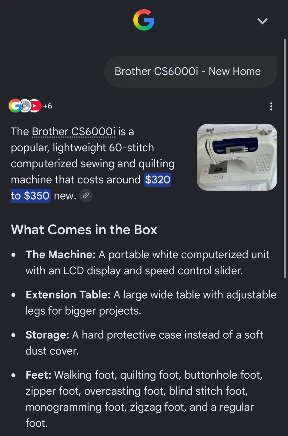 Brother CS6000i Sewing Machine - photo 4