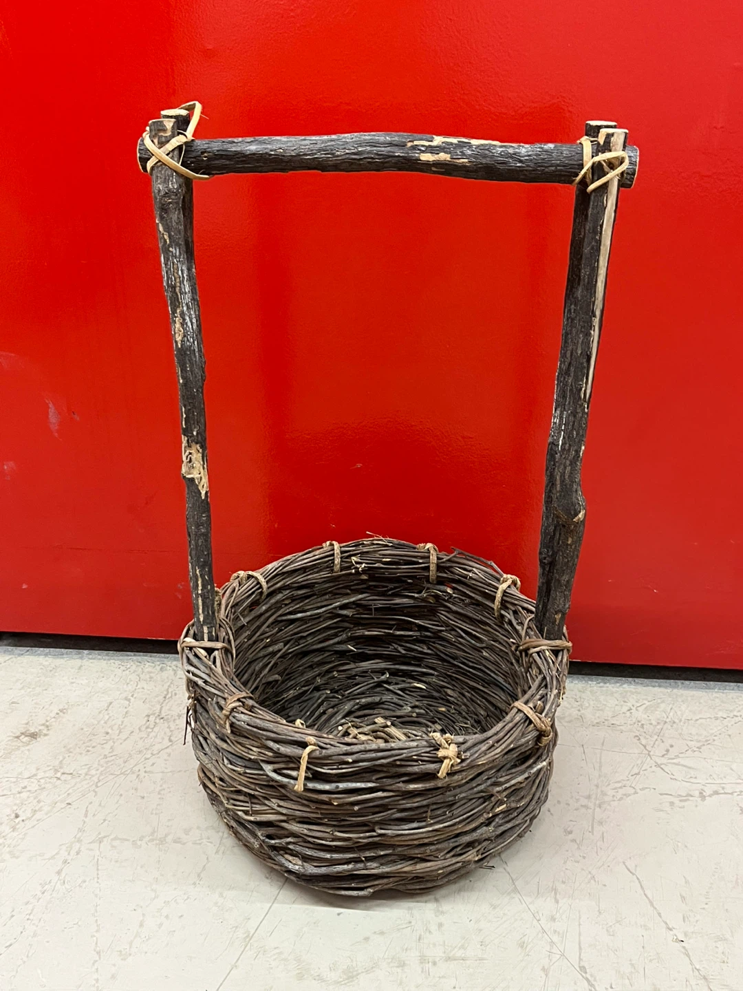 Rustic Wicker Basket with Handle
