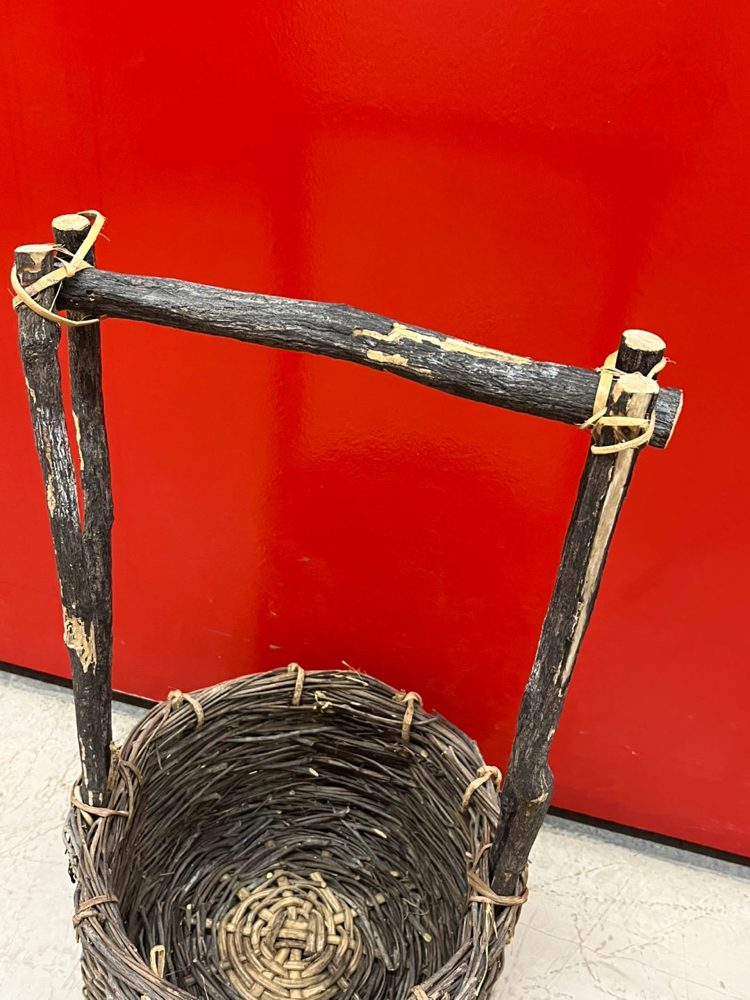 Rustic Wicker Basket with Handle - photo 2