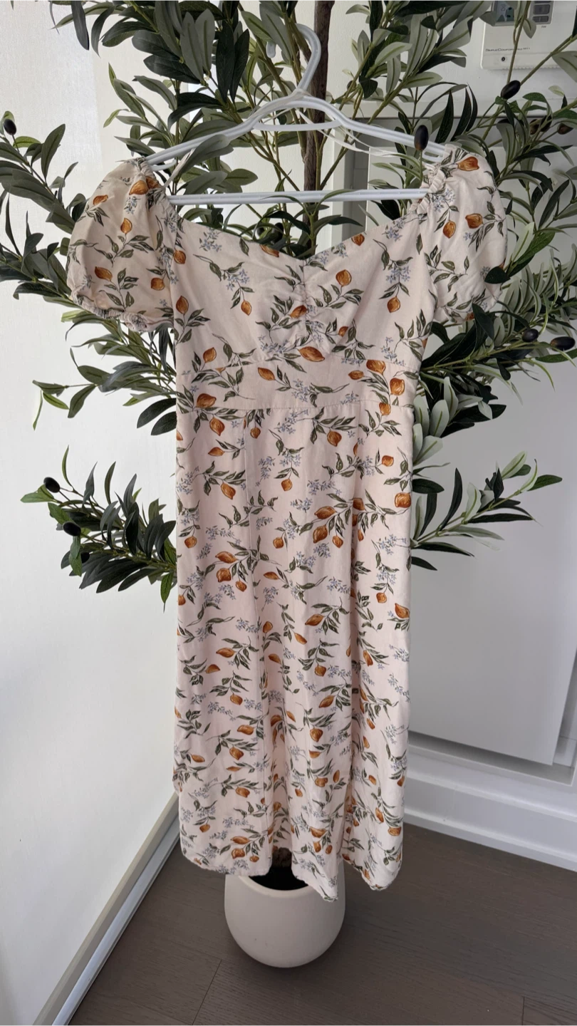 Jopaa Smocked Floral Print Midi Dress XS/TP
