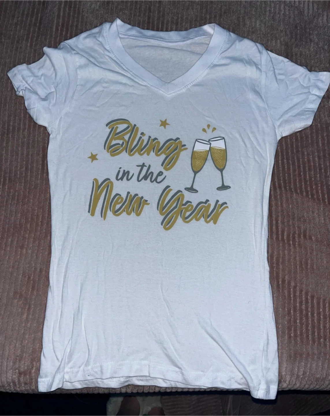 Women's "Bling in the New Year" V-Neck T-Shirt