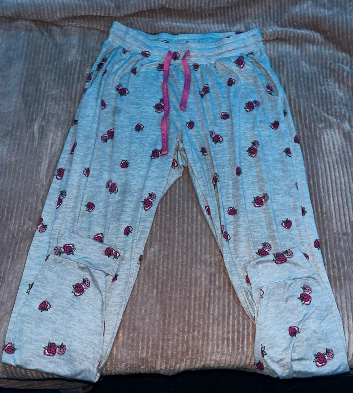 No Boundaries Grey Strawberry Pajama Pants