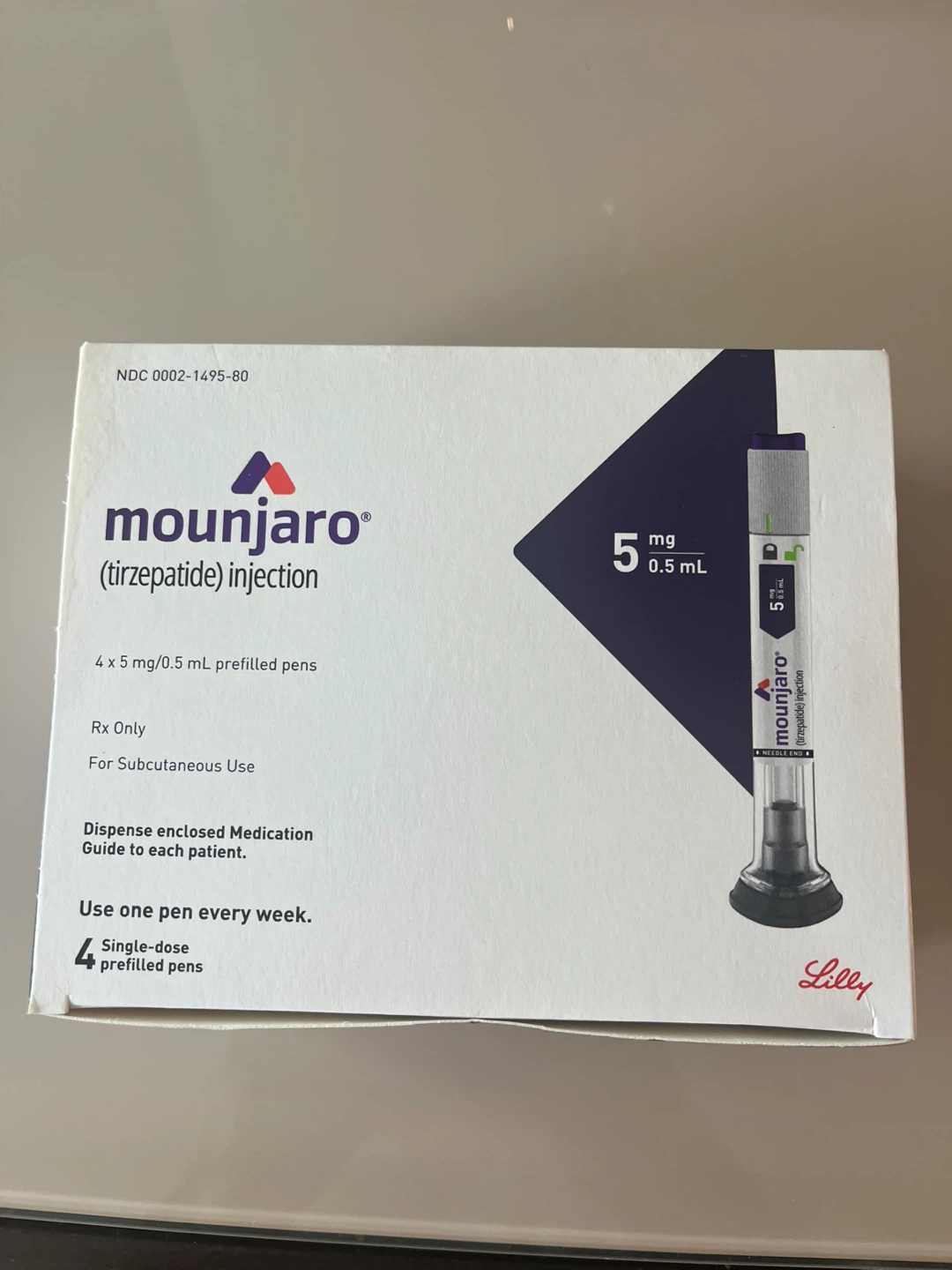 Mounjaro 5mg 0.5mL Injection - 4 Single-dose Prefilled Pens
