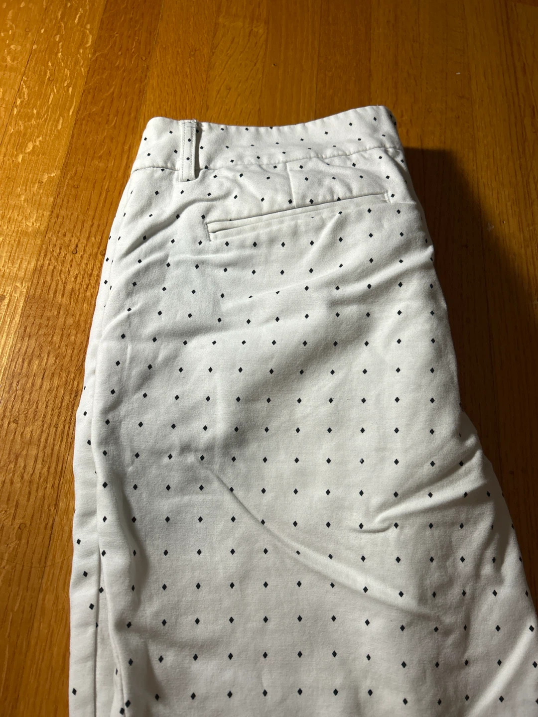 Dalia White Pants with Black Diamond Print - Size 6 - photo 2
