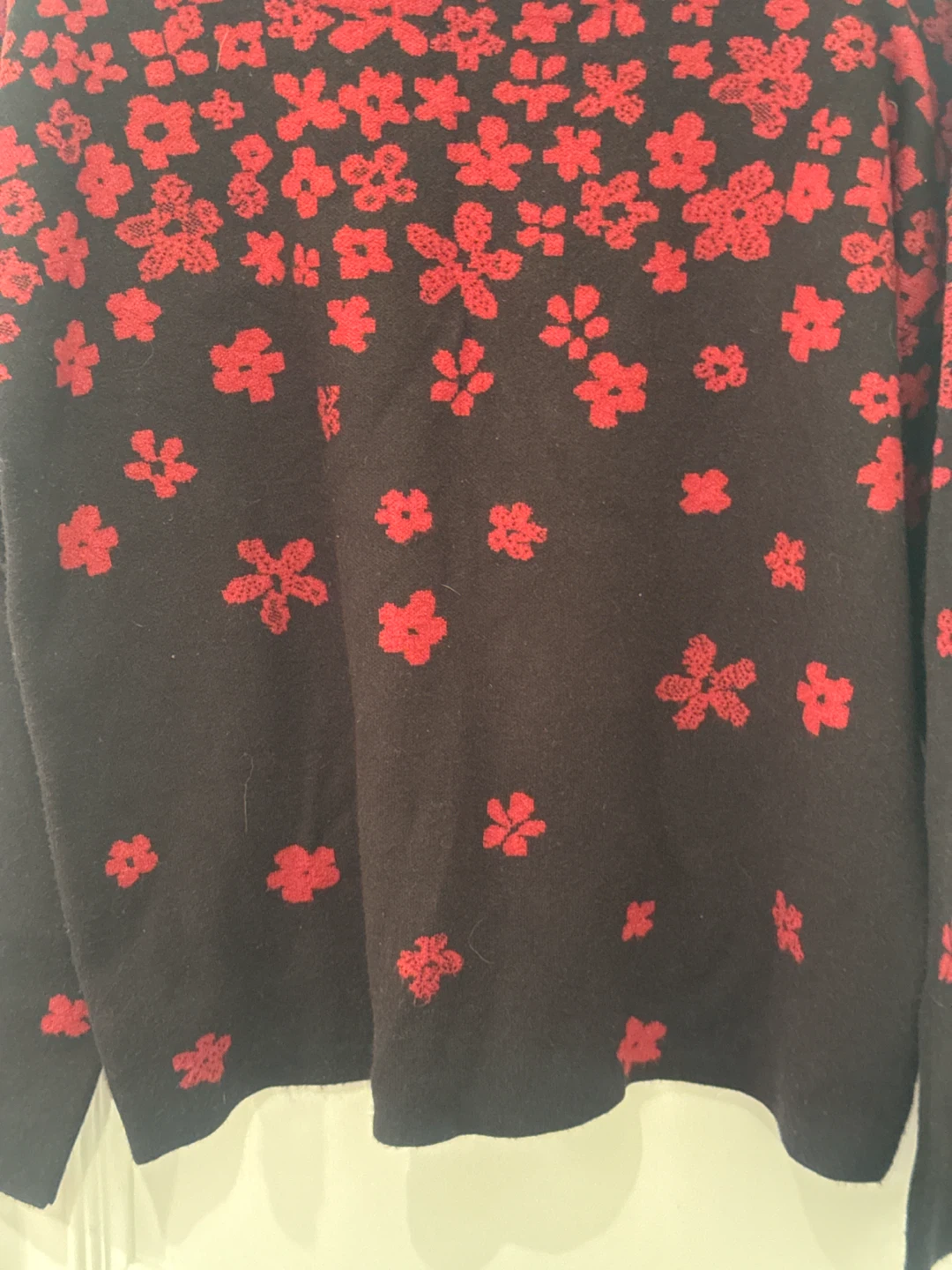Cynthia Rowley Women's Sweater - Red Floral - XL