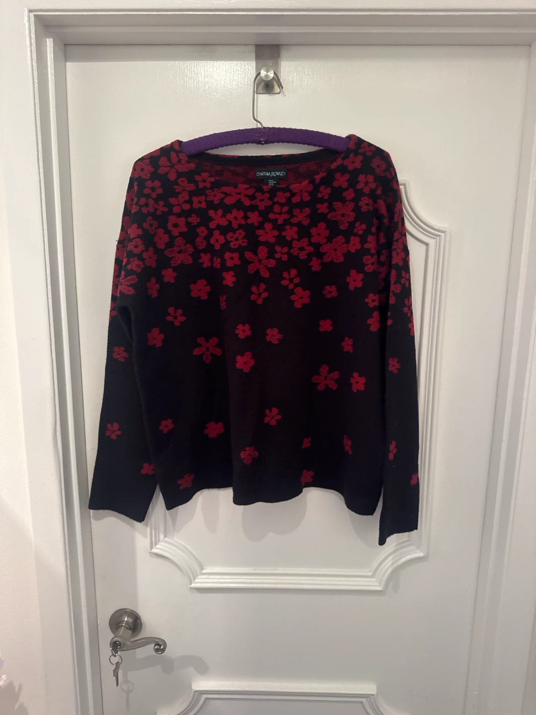 Cynthia Rowley Women's Sweater - Red Floral - XL - photo 2