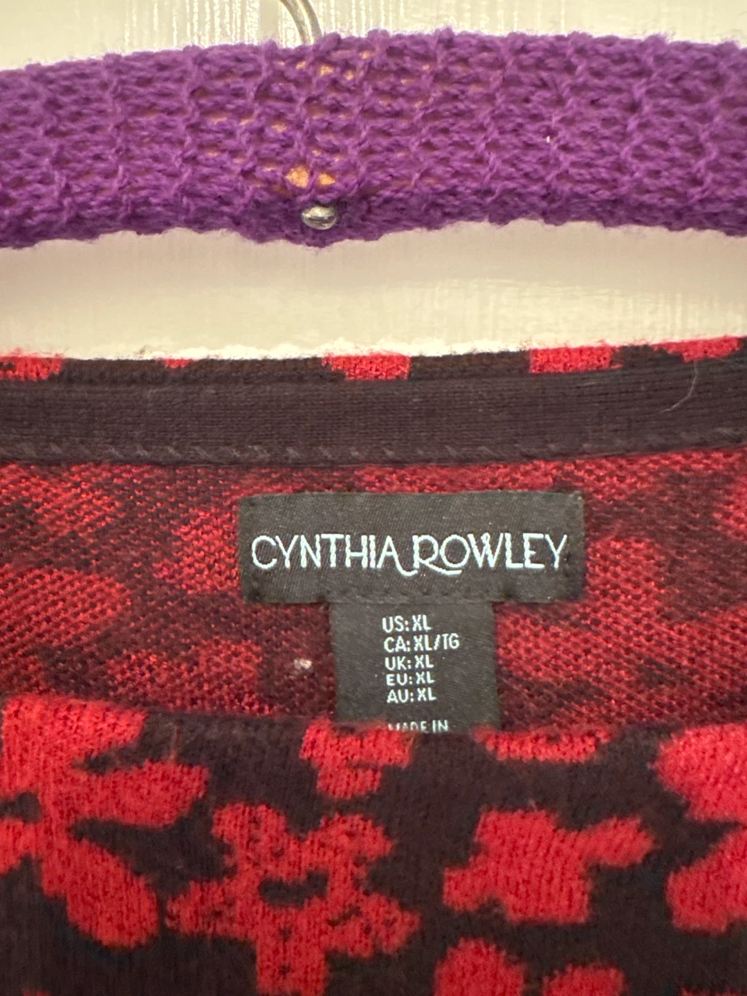 Cynthia Rowley Women's Sweater - Red Floral - XL - photo 3