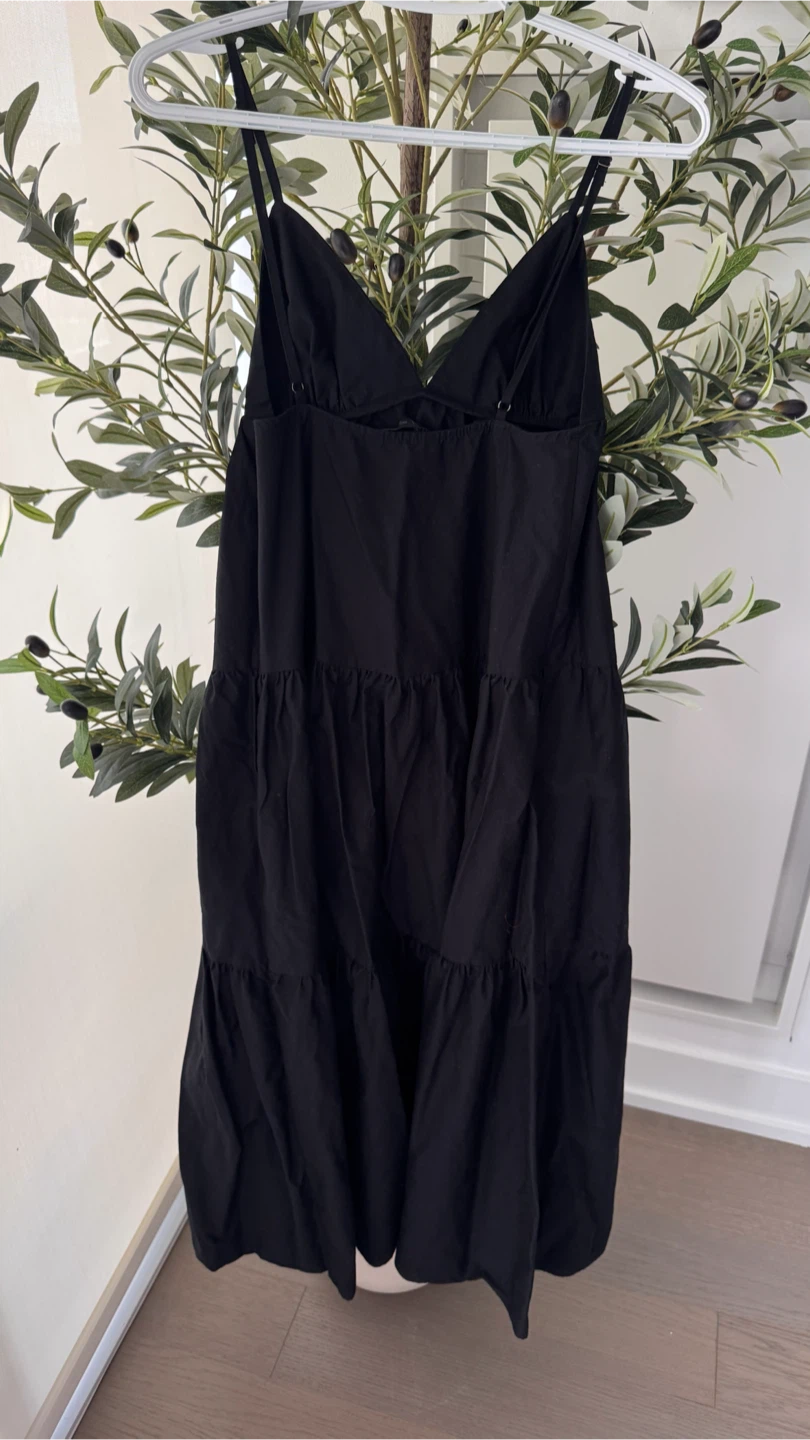 Zara Black Tiered Midi Dress - photo 2