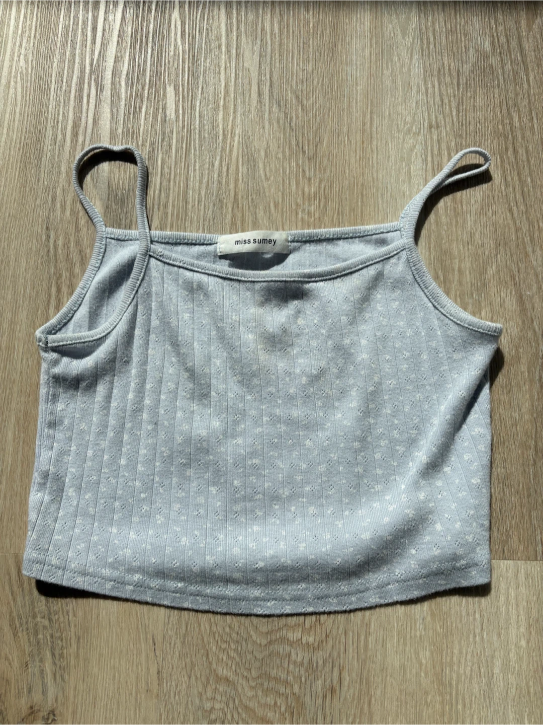 XXS - Miss Sumey blue ribbed cami crop top