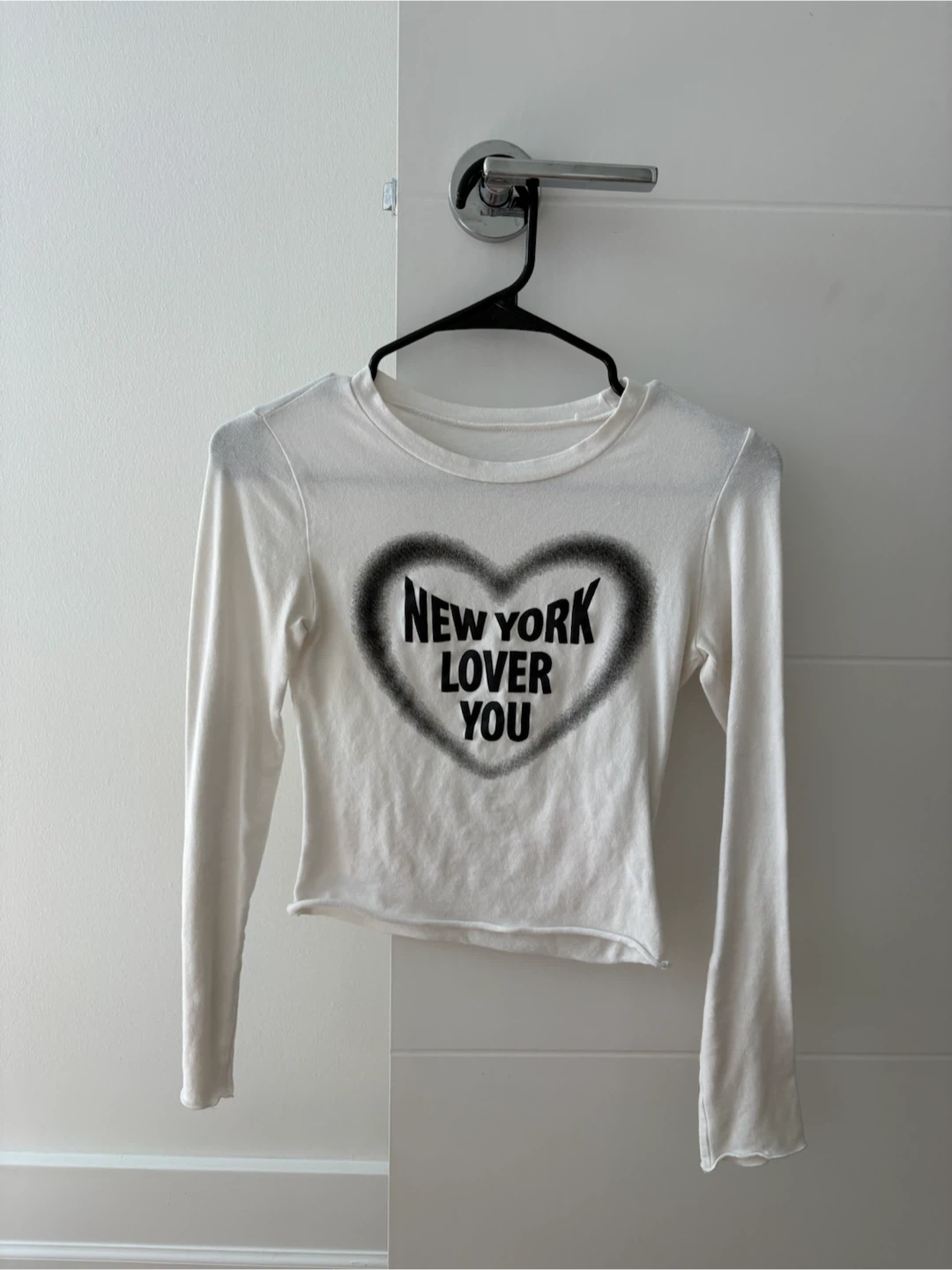 XS - LewkinWhite Long Sleeve "New York Lover You" T-Shirt