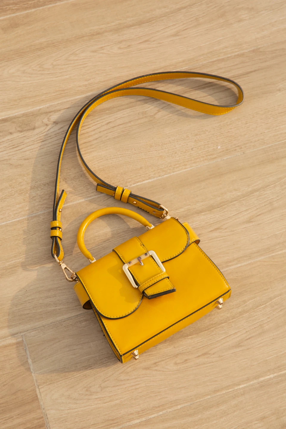 Yellow Handbag with Shoulder Strap