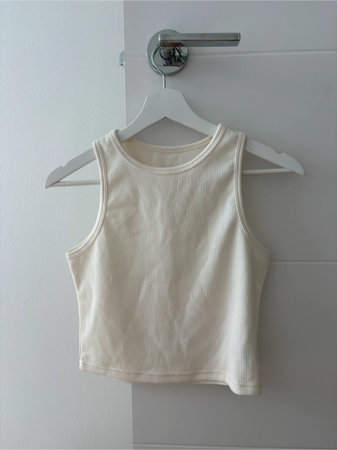 Brand New XS Cream Ribbed Racerback Tank Top