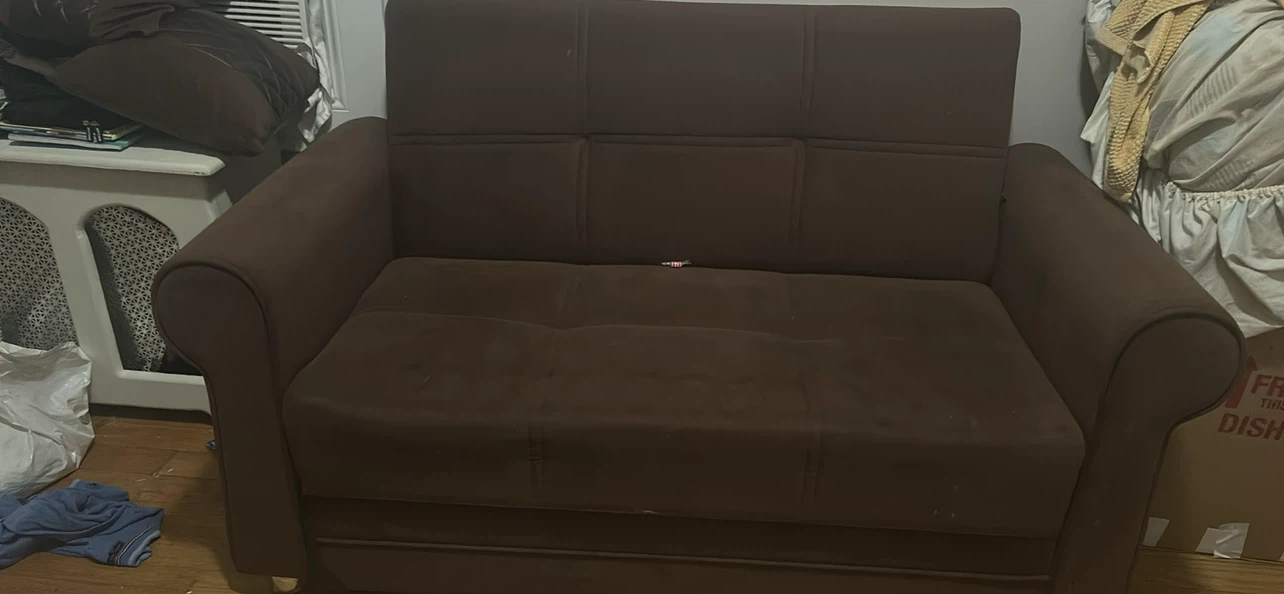 Brown Suede Loveseat Sofa - photo 2