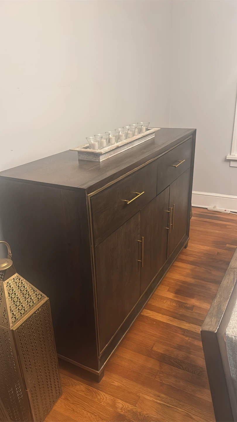 Dark Wood Dining Table with 8 Chairs - photo 2