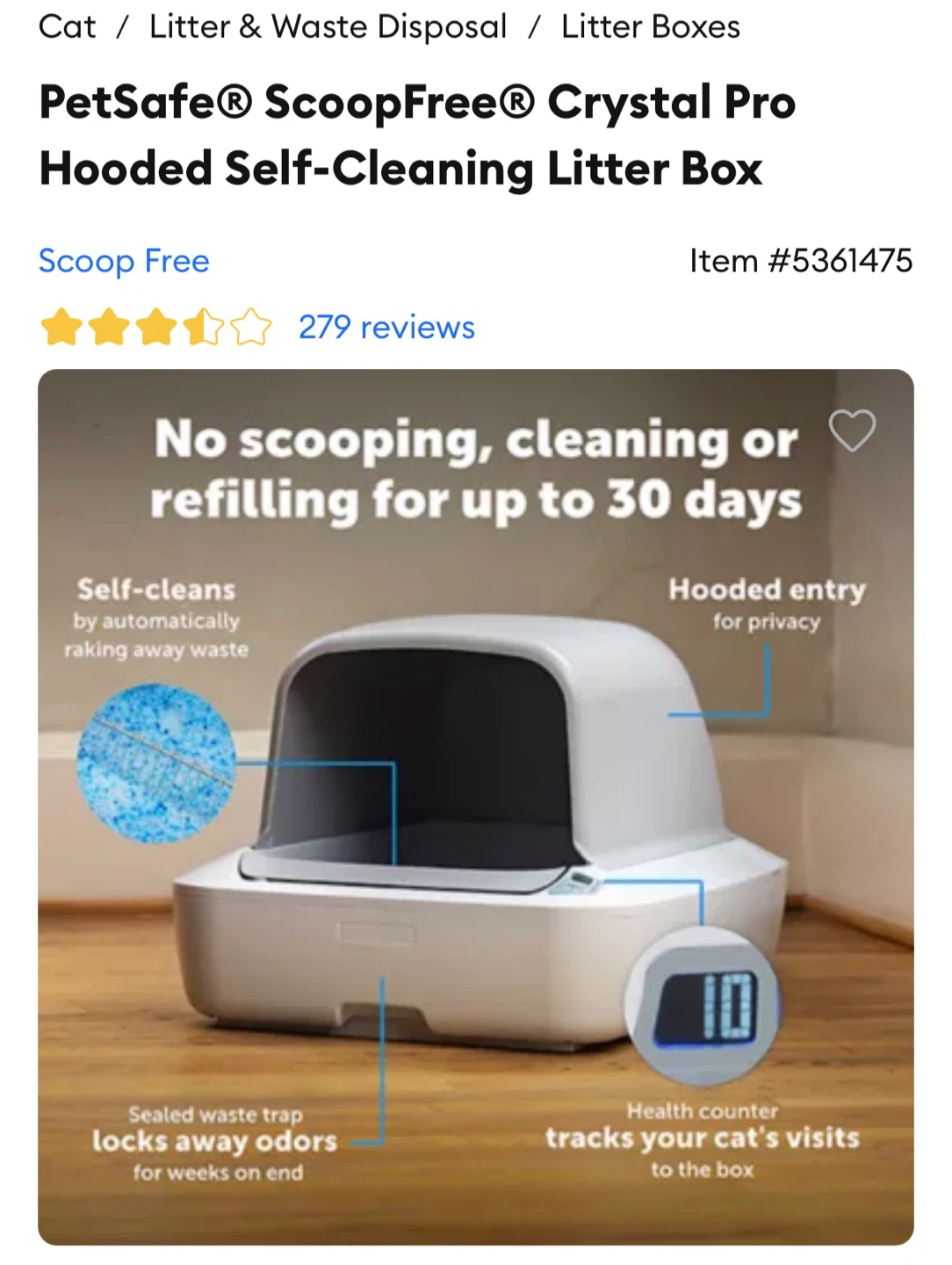 Like new! PetSafe ScoopFree Pro Hooded Self-Cleaning Litter Box - photo 3