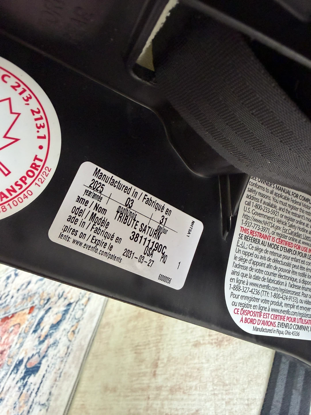 Evenflo Tribute LX Convertible Car Seat - Saturn Gray - photo 3
