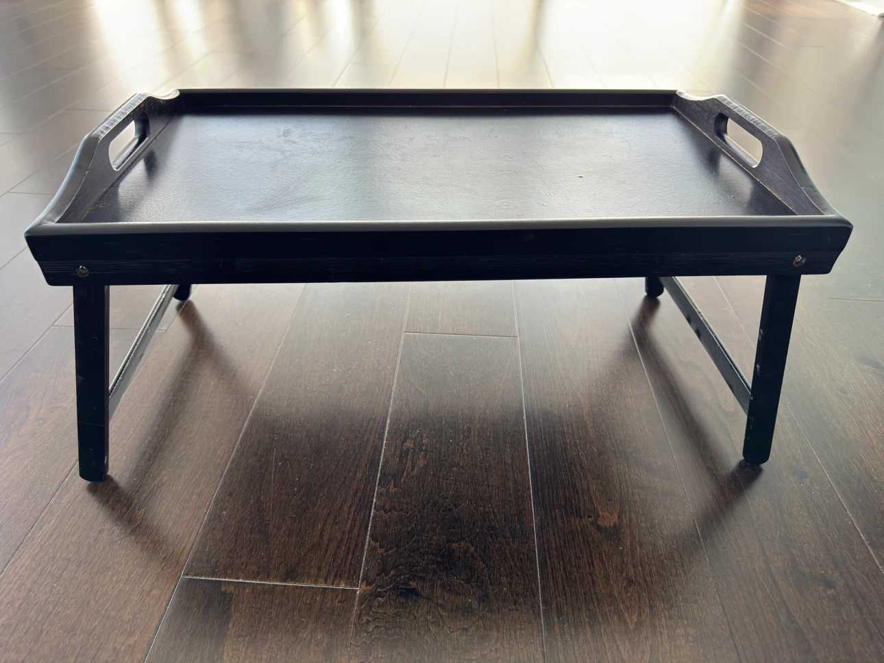 Black Bed Tray Table with Handles