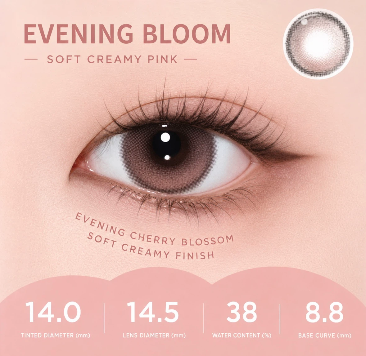 Brand New - Moody Soft Creamy Pink 6-Month Contact Lenses