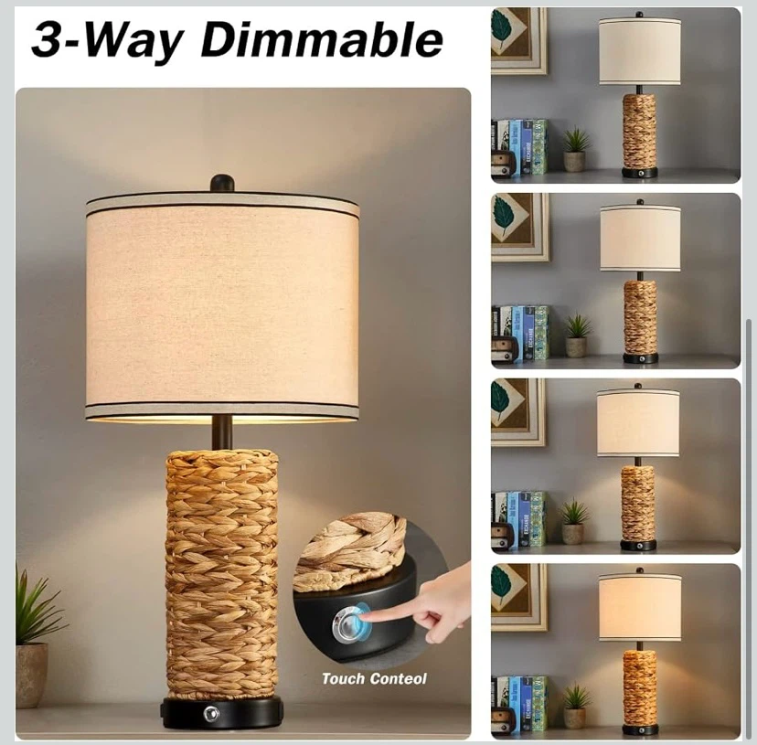 New Boho Sea Grass Table Lamps - photo 4