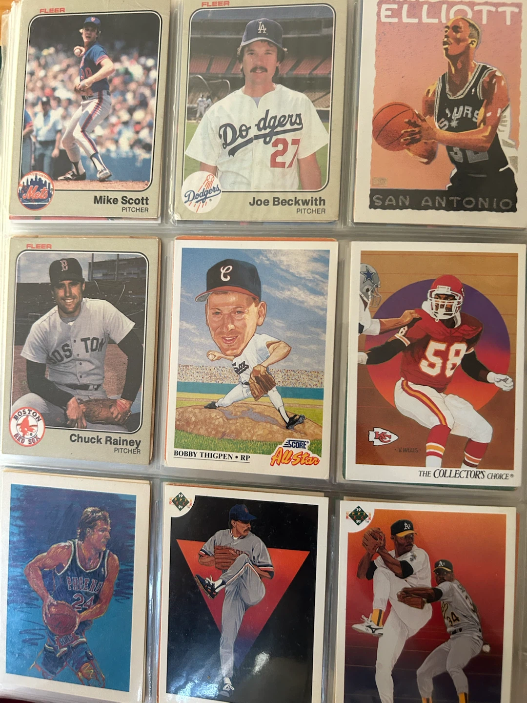 Lot of 6 Baseball and Basketball Trading Cards