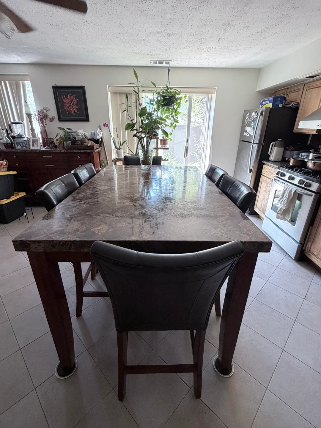 Ferrara Brown Faux Marble high  Dining Table - photo 3