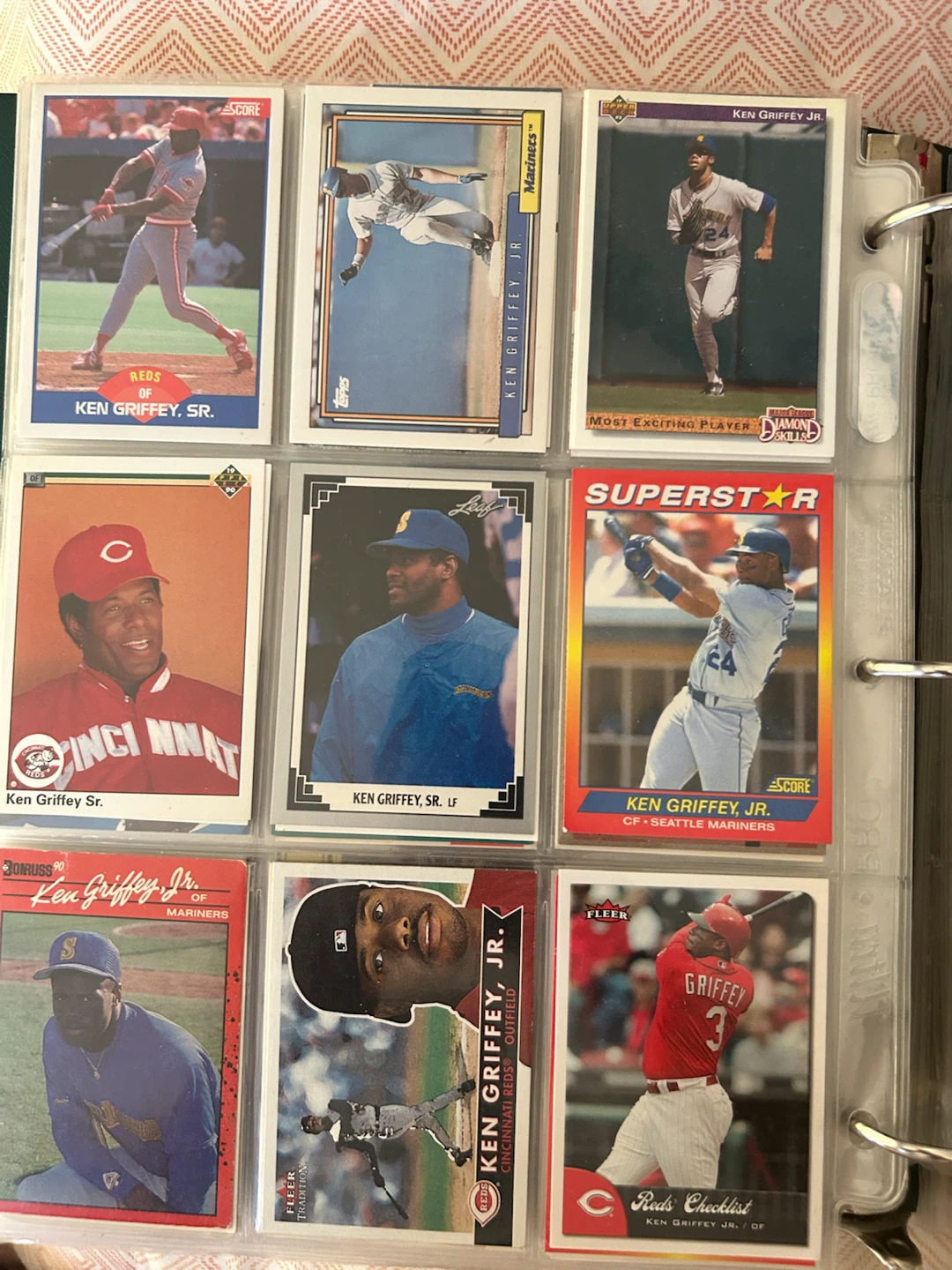 Ken Griffey Jr. & Sr. Baseball Card Lot