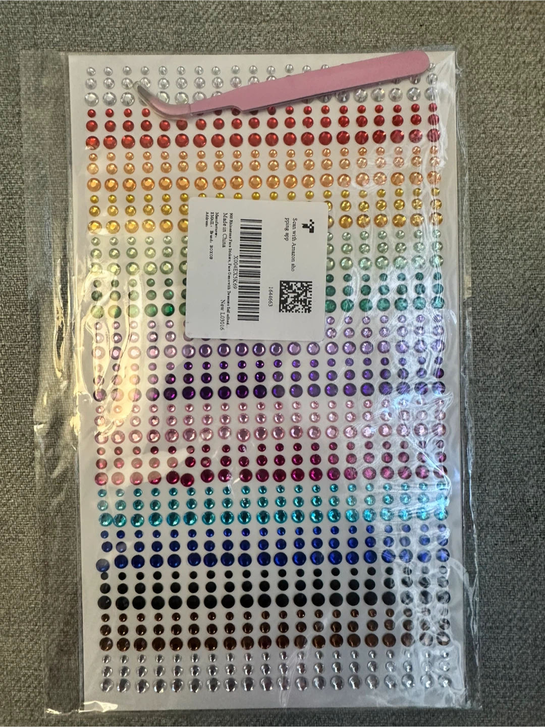 Rhinestone Face Stickers with Tweezers