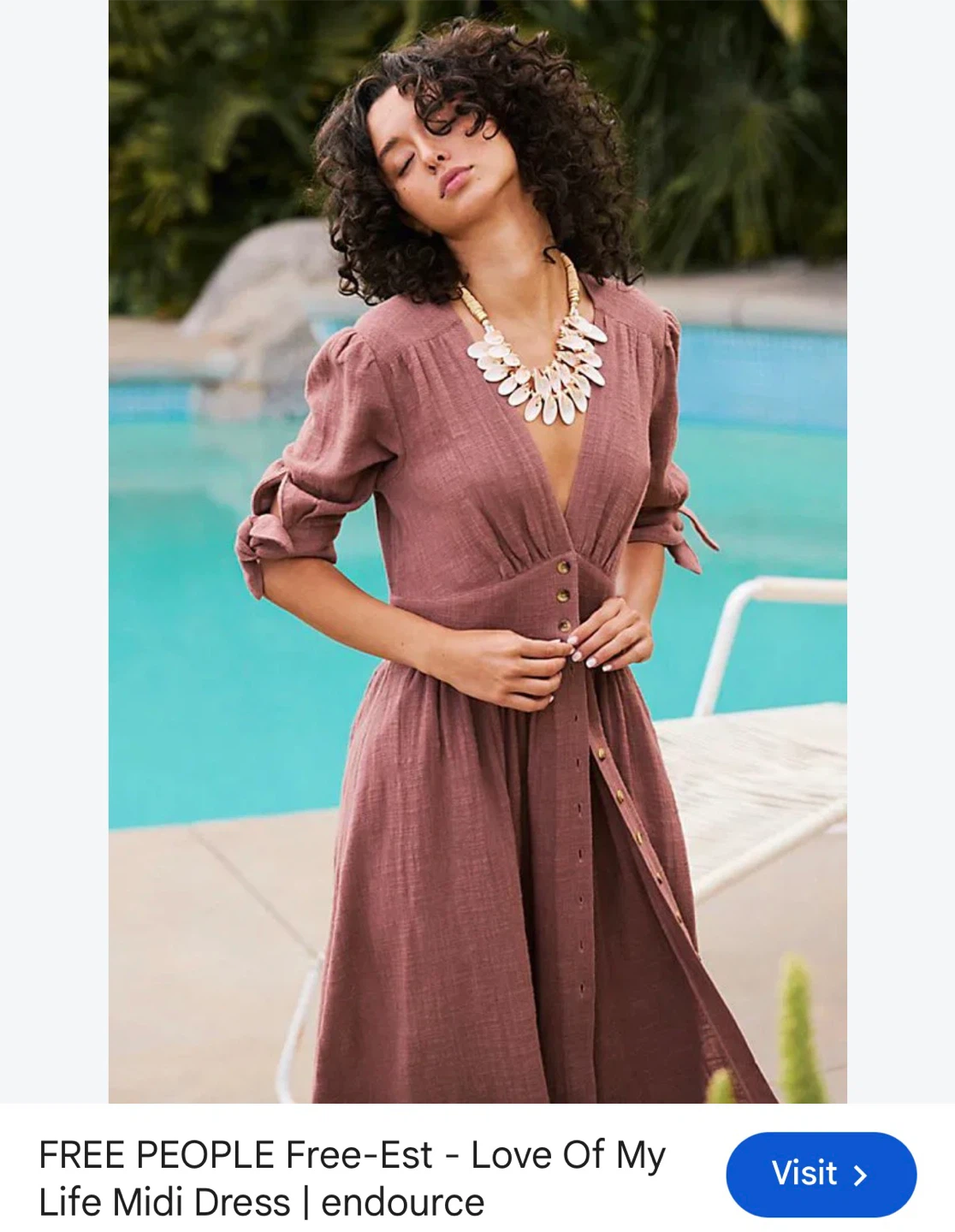 FREE PEOPLE Free-Est Love Of My Life Midi Dress -smal