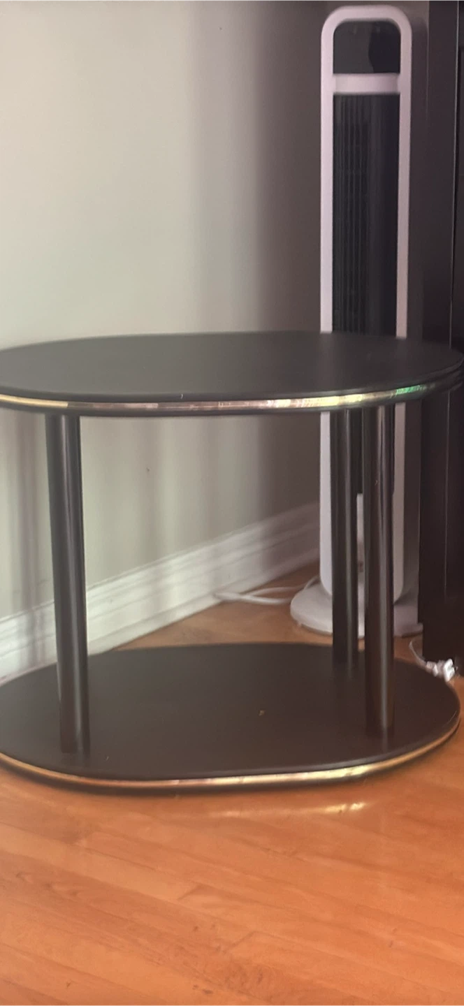 Oval Coffee Table with Gold Trim