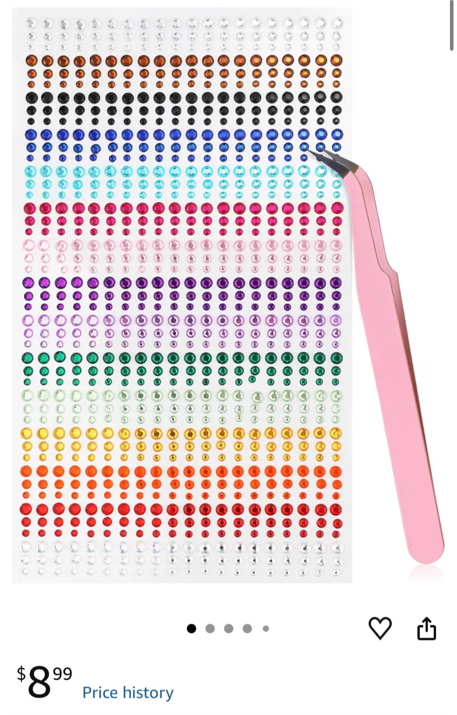 Rhinestone Face Stickers with Tweezers - photo 2