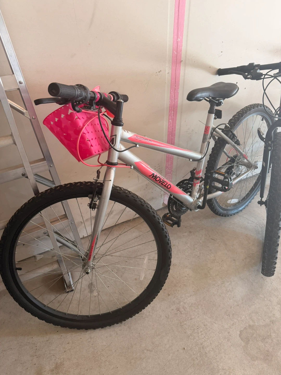 MOVELO Mountain Bike with Pink Basket