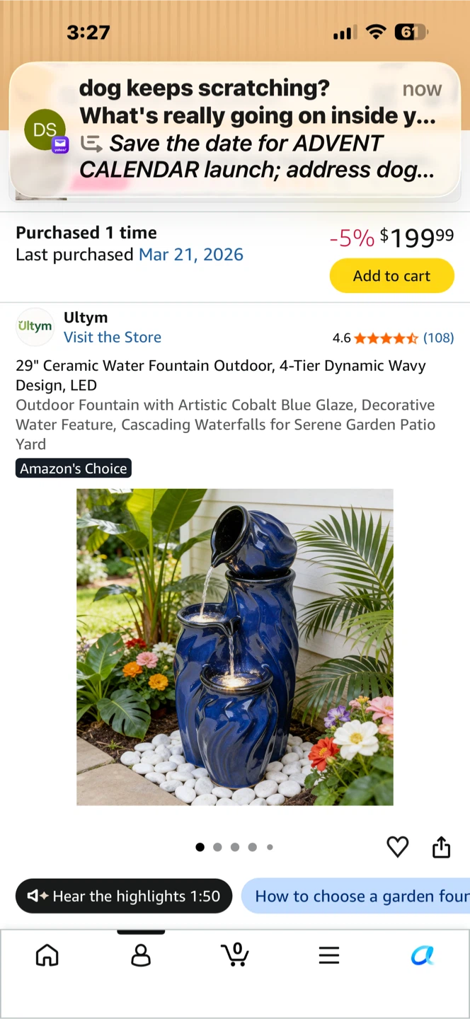 Ultym 29" Ceramic Water Fountain