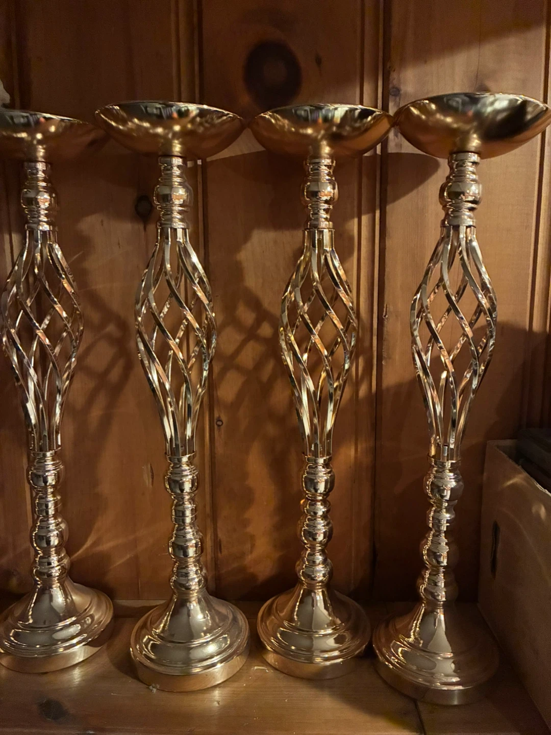 Set of 10 Gold Tapered Candle Holders - photo 2