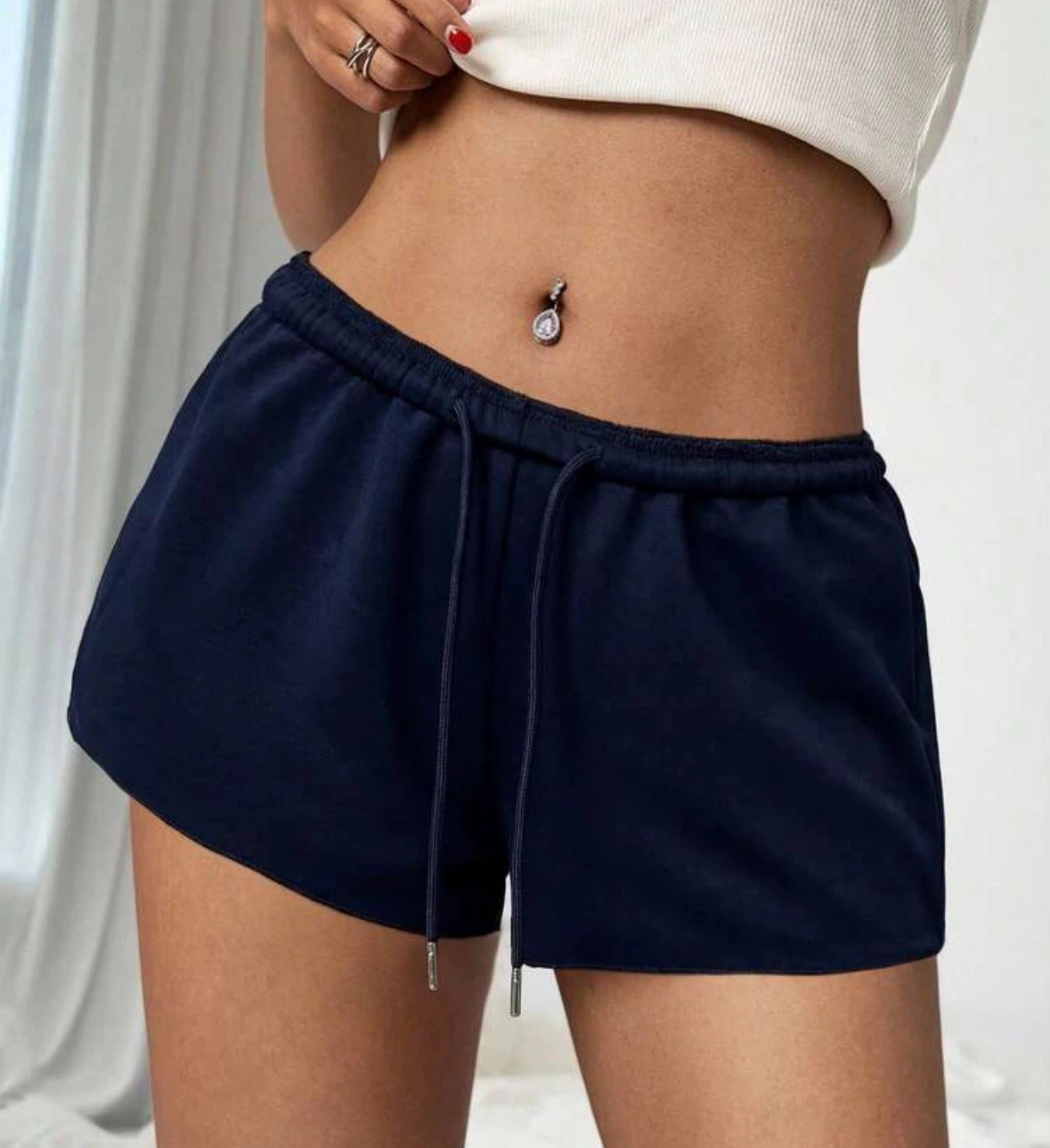 Brand New Navy Blue Sweat Shorts - XXS