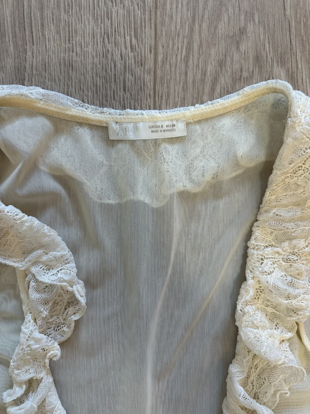 ZARA Sheer Lace Trimmed Vest - photo 2