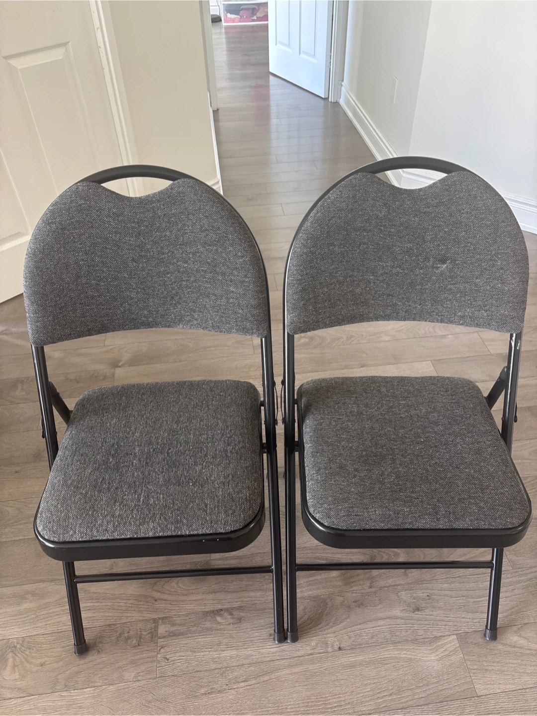 3 Grey Folding Chairs
