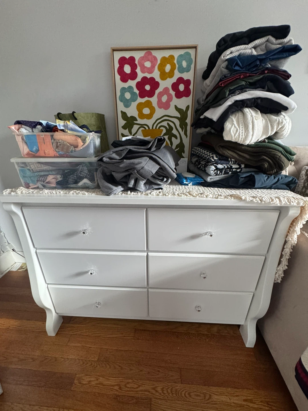 White Six-Drawer Dresser