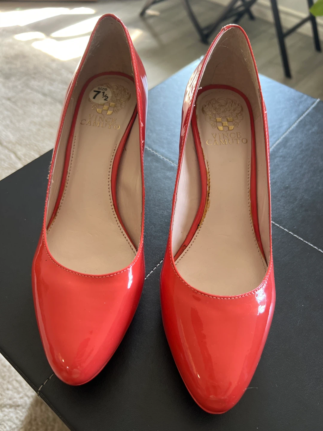 Vince Camuto Orange Patent Heels Size 7 1/2