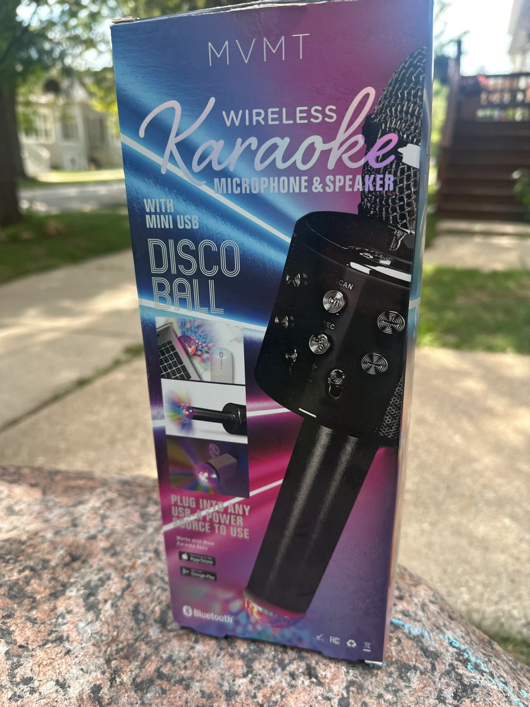 MVMT Wireless Karaoke Microphone & Speaker with Disco Ball