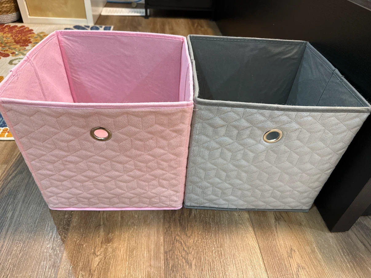Pink and Grey Storage Cubes
