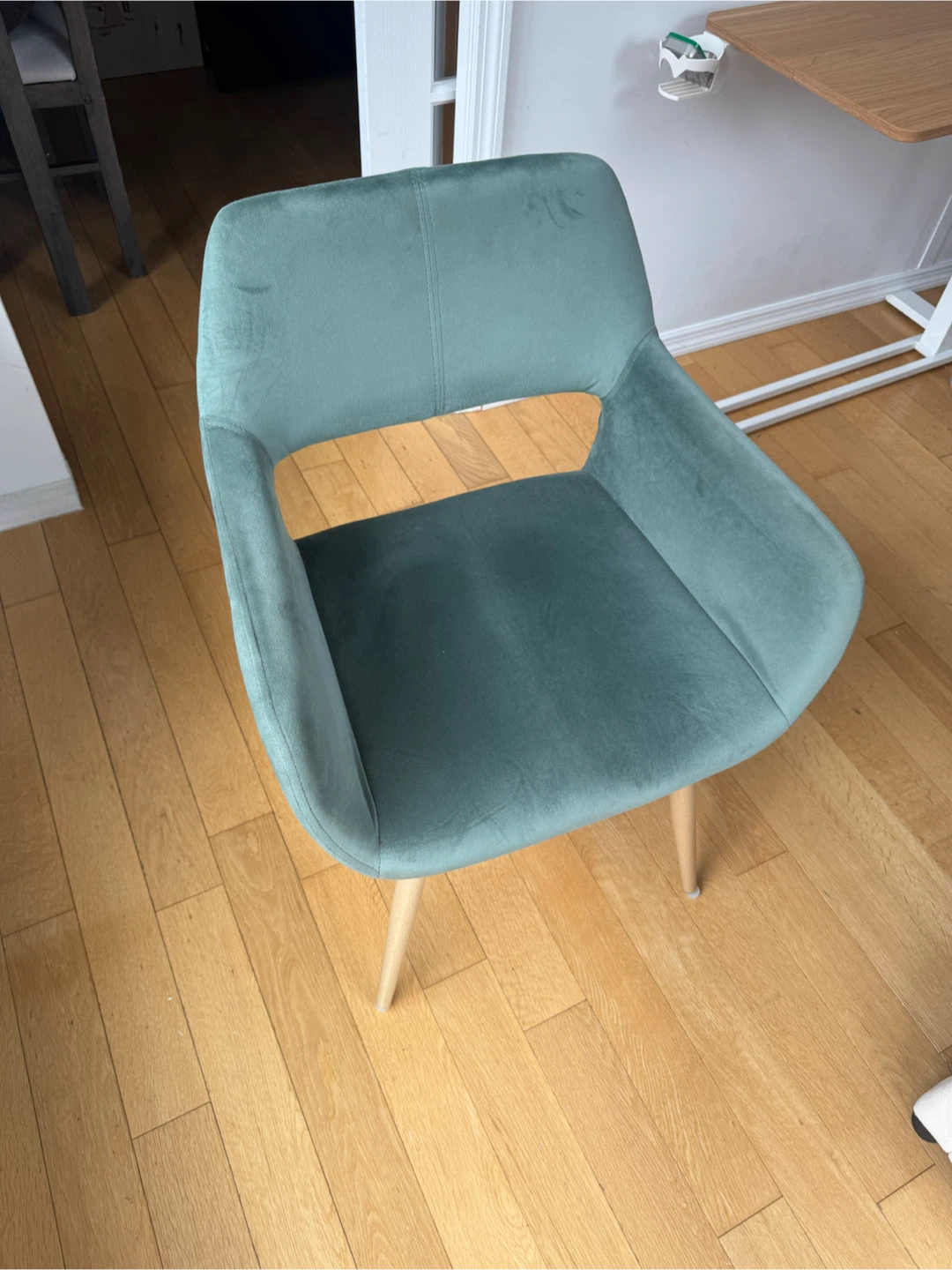 Velvet Accent Chair - Teal - photo 2