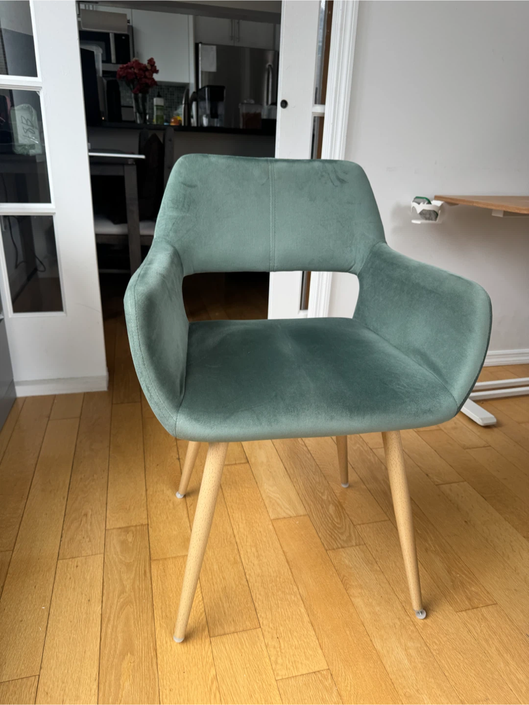 Velvet Accent Chair - Teal - photo 3