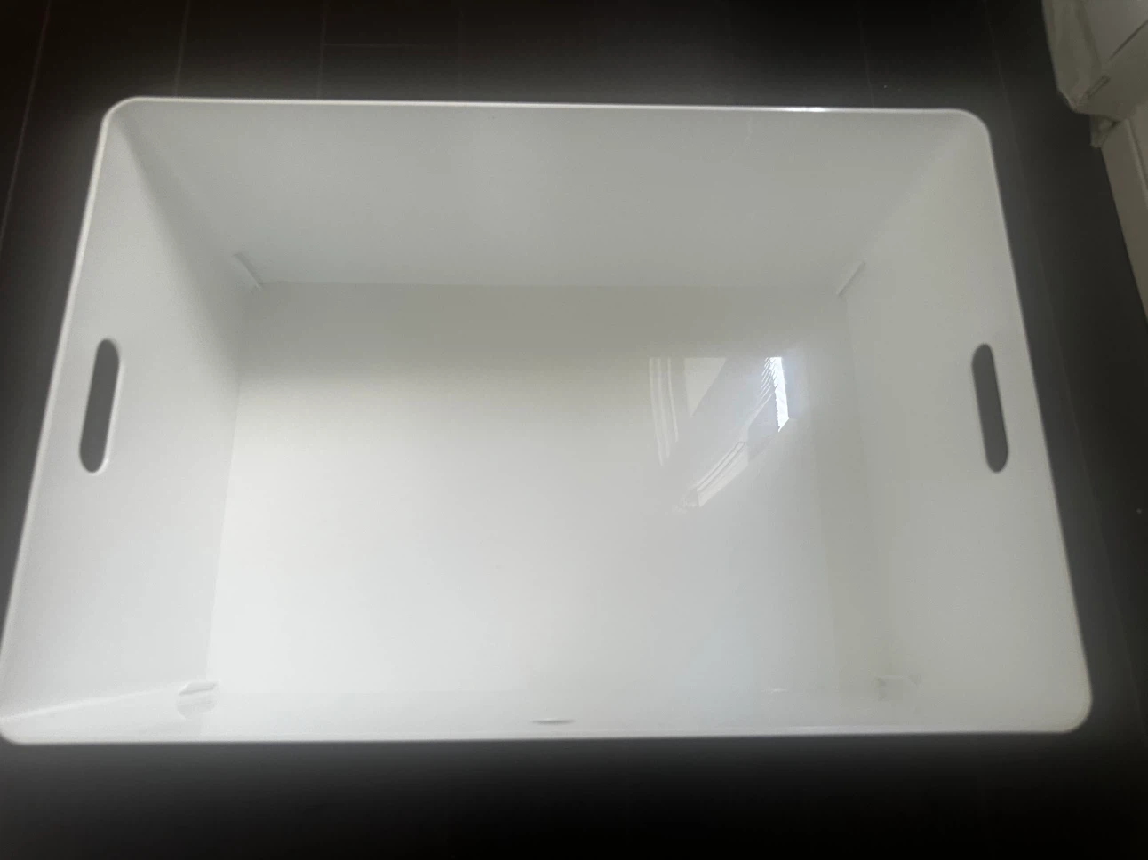 White Storage Bin with Bamboo Lid - photo 2