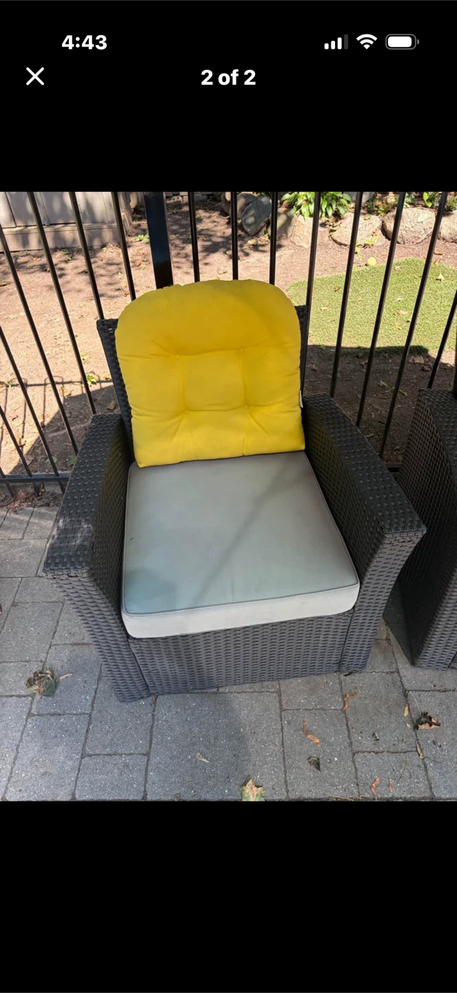 Outdoor chair and love seat
