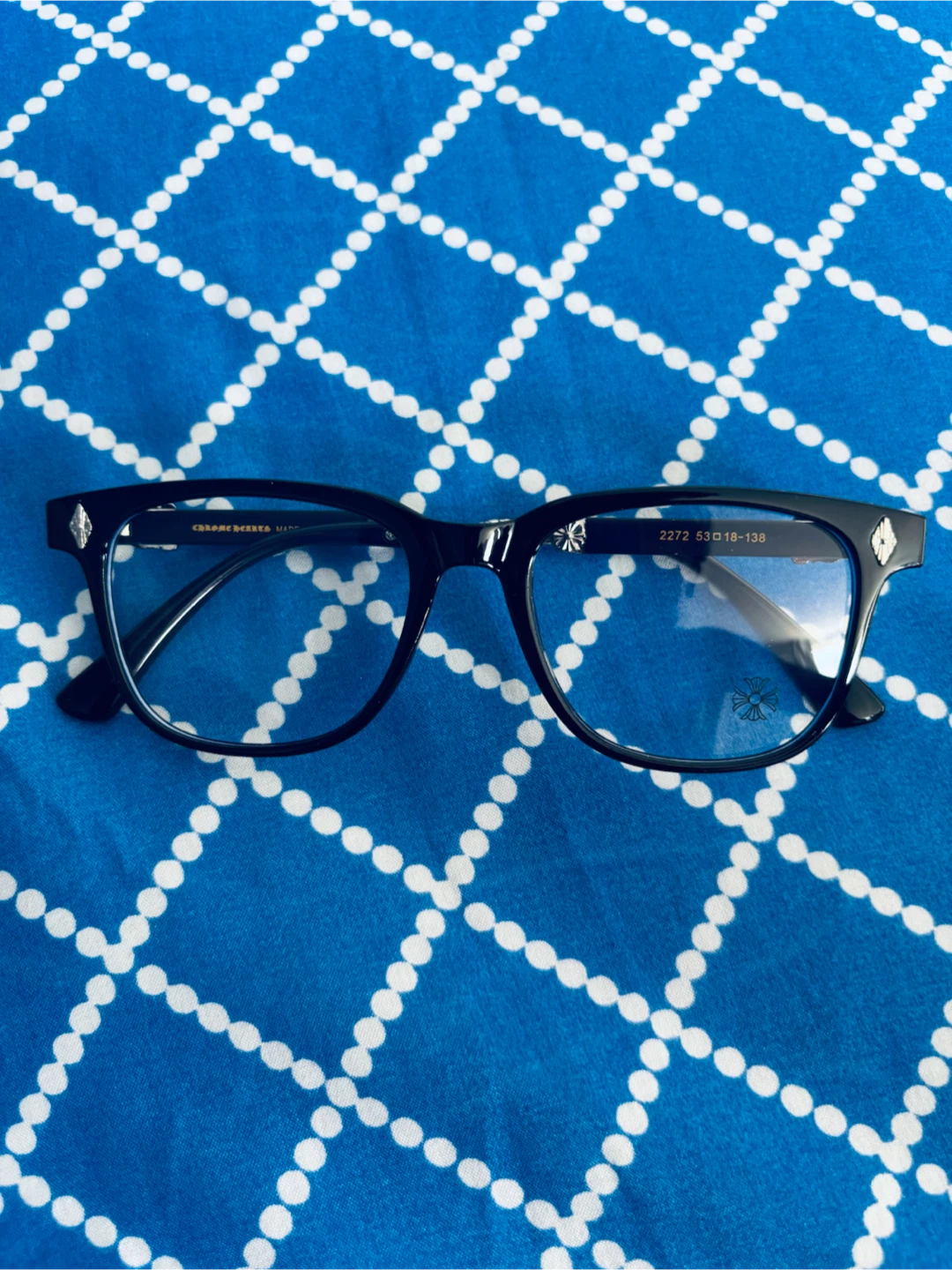 Chrome Hearts Black Glasses 53 18-138