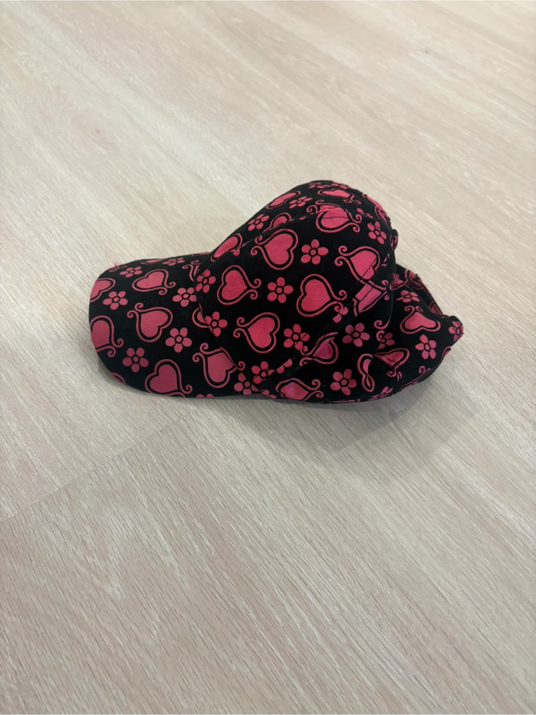 Black and Pink Heart Print Cap Hat - photo 2