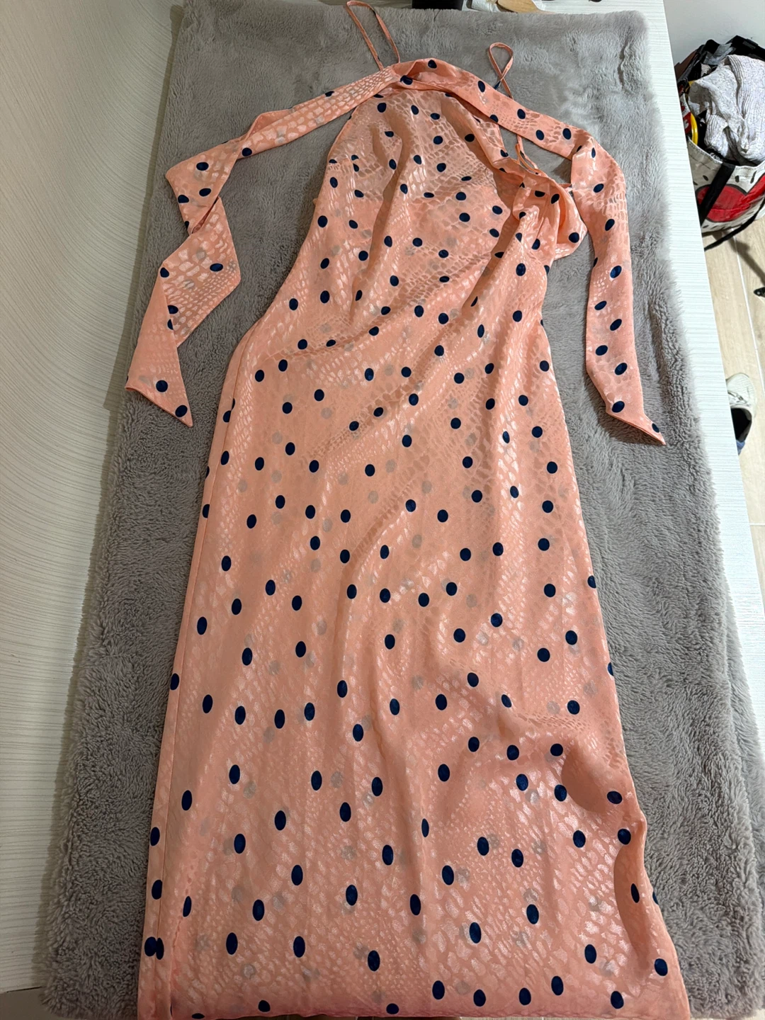 Pink Polka Dot Maxi Dress