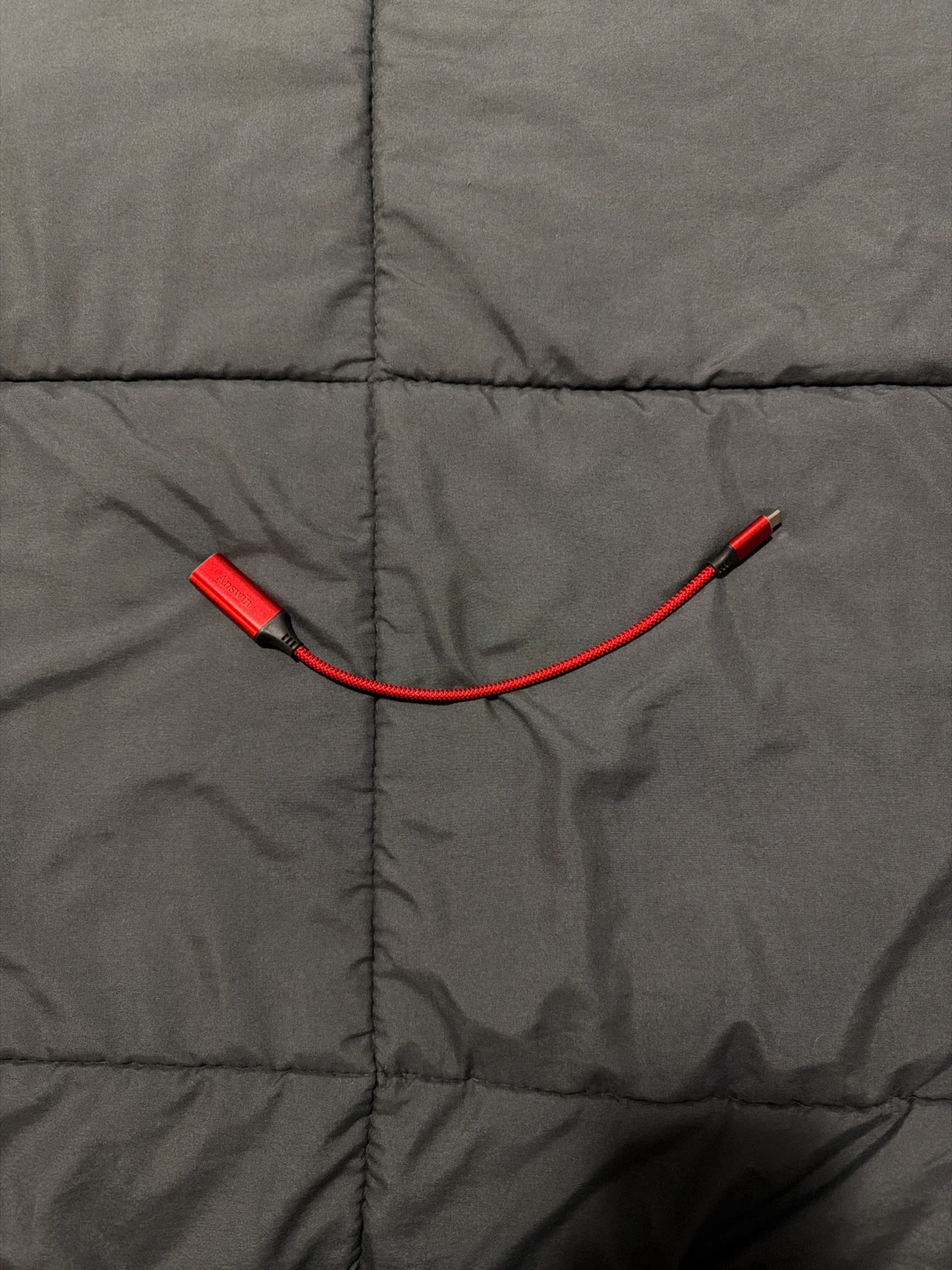 Red THUNDERBOLT 2 FEMALE to USB-C Braided Cable Adapter