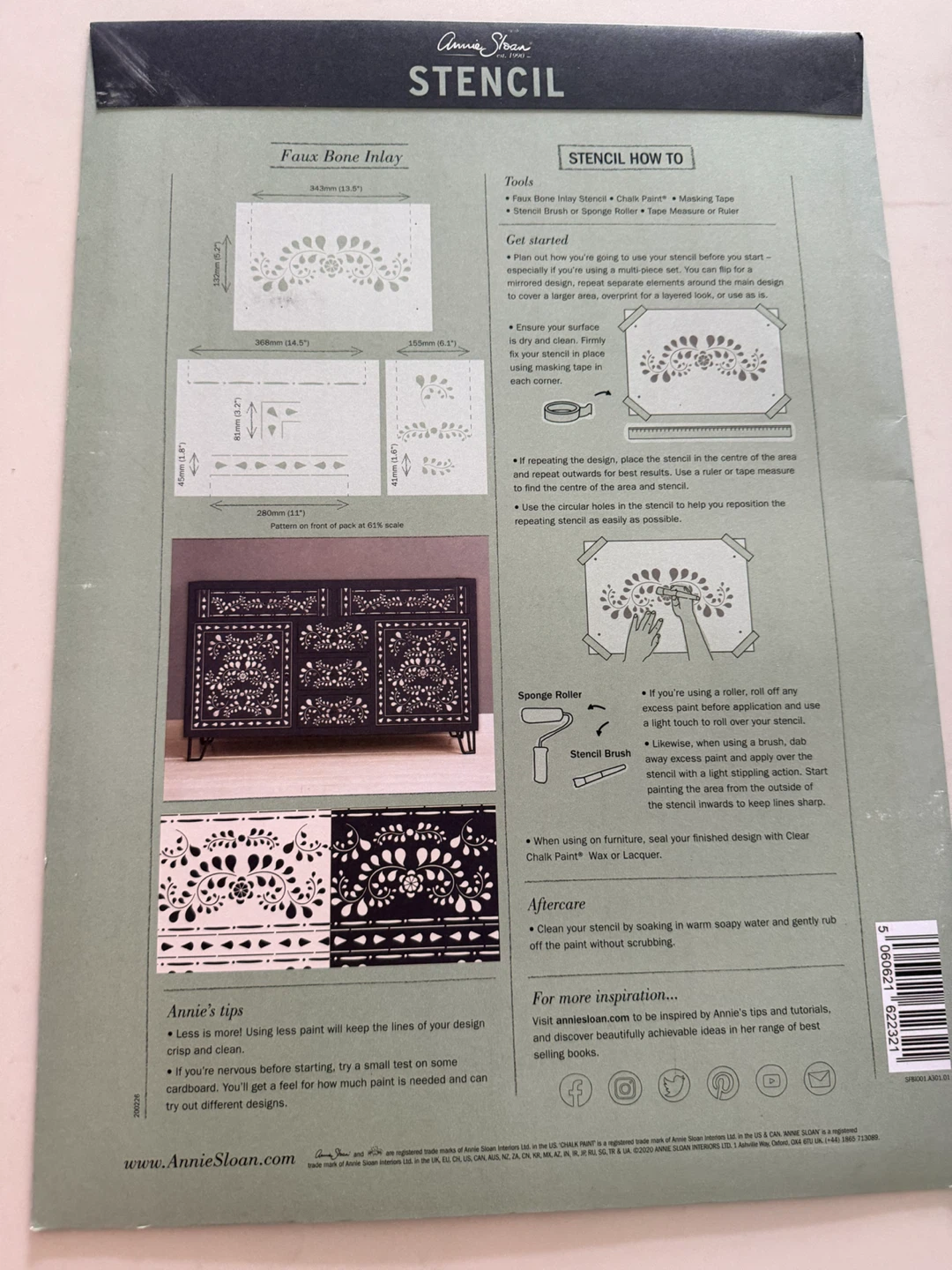 Annie Sloan Faux Bone Inlay Stencil – 3 Part Set – NEW – $35 - photo 2