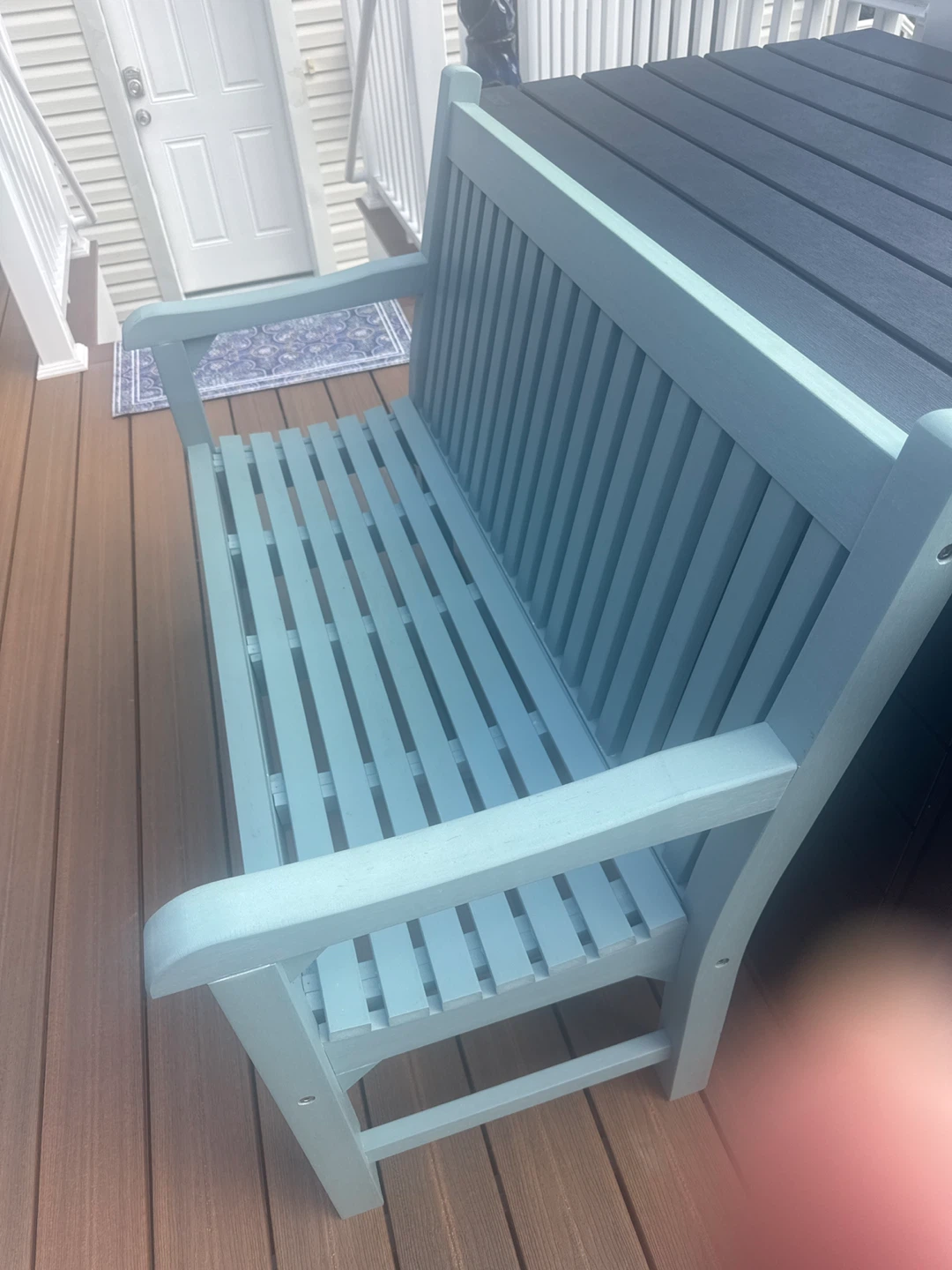 Light Blue Outdoor Bench